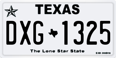 TX license plate DXG1325