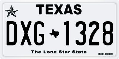 TX license plate DXG1328