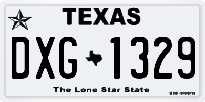 TX license plate DXG1329