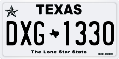 TX license plate DXG1330