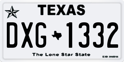 TX license plate DXG1332