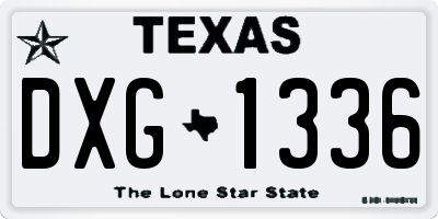 TX license plate DXG1336
