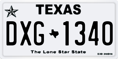 TX license plate DXG1340