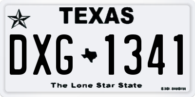 TX license plate DXG1341