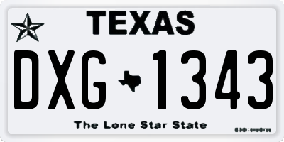 TX license plate DXG1343