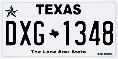 TX license plate DXG1348