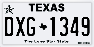 TX license plate DXG1349