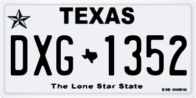 TX license plate DXG1352