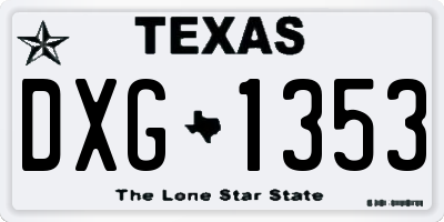 TX license plate DXG1353