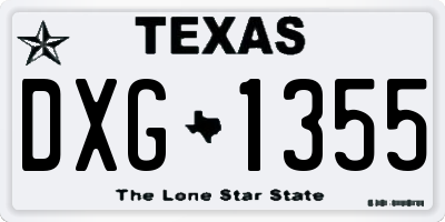TX license plate DXG1355