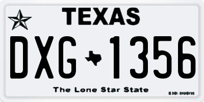 TX license plate DXG1356