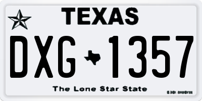 TX license plate DXG1357