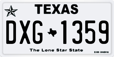 TX license plate DXG1359