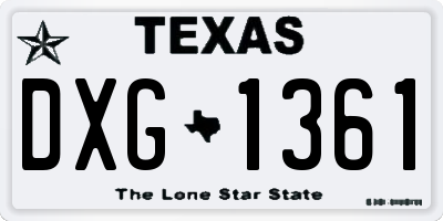 TX license plate DXG1361