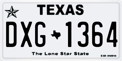 TX license plate DXG1364