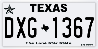 TX license plate DXG1367