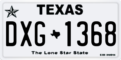 TX license plate DXG1368