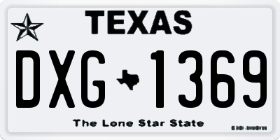 TX license plate DXG1369