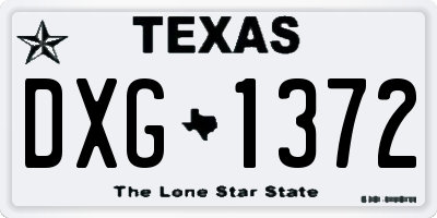 TX license plate DXG1372