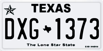 TX license plate DXG1373