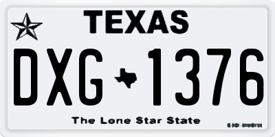 TX license plate DXG1376