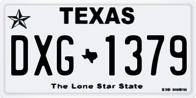 TX license plate DXG1379