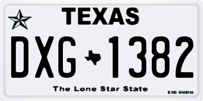 TX license plate DXG1382