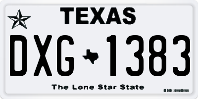 TX license plate DXG1383