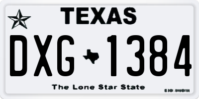 TX license plate DXG1384