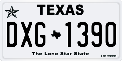 TX license plate DXG1390