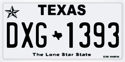 TX license plate DXG1393
