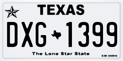TX license plate DXG1399