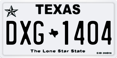 TX license plate DXG1404