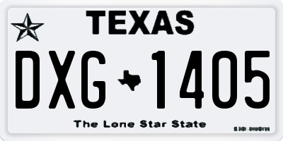 TX license plate DXG1405