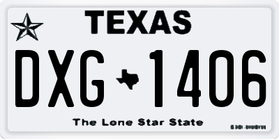 TX license plate DXG1406