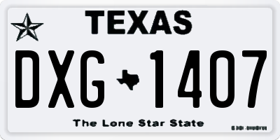 TX license plate DXG1407