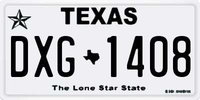 TX license plate DXG1408