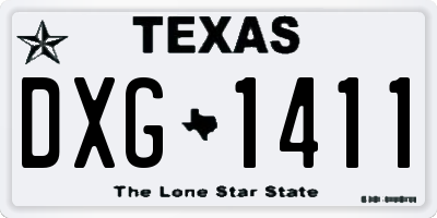 TX license plate DXG1411