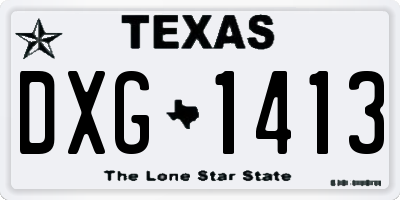 TX license plate DXG1413