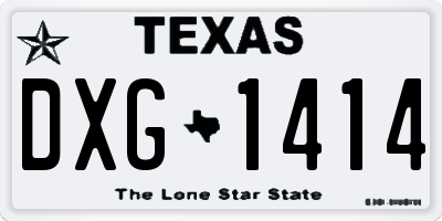 TX license plate DXG1414