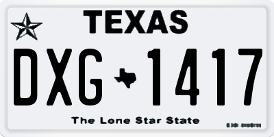 TX license plate DXG1417
