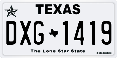 TX license plate DXG1419