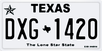 TX license plate DXG1420