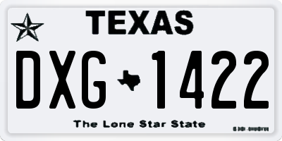 TX license plate DXG1422