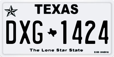 TX license plate DXG1424