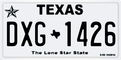 TX license plate DXG1426