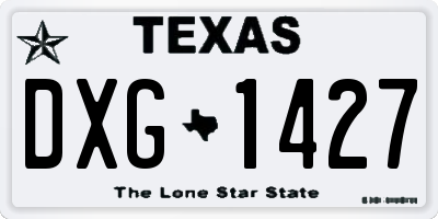 TX license plate DXG1427