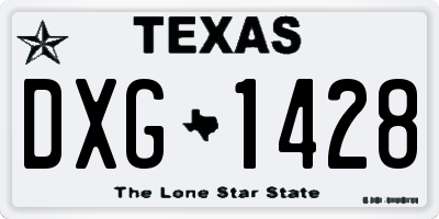 TX license plate DXG1428