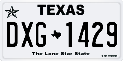 TX license plate DXG1429
