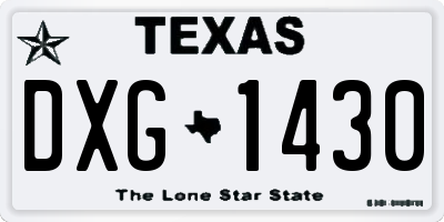 TX license plate DXG1430